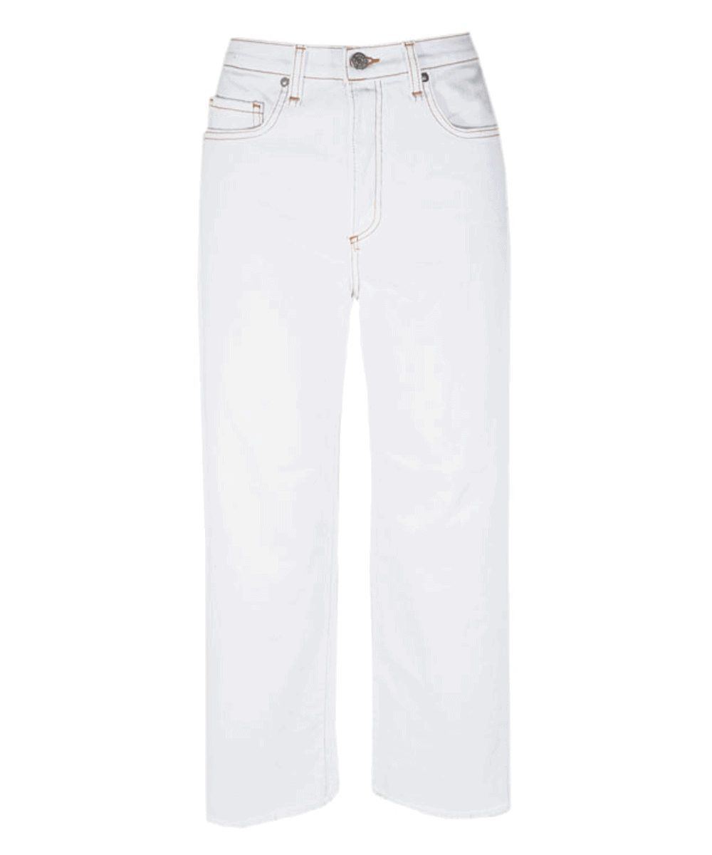 Veronica Beard White Rockwell High Rise Straight Jean