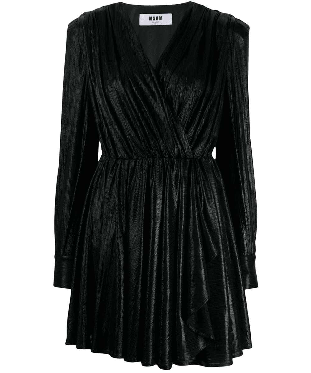 MSGM Black Wrap Dress