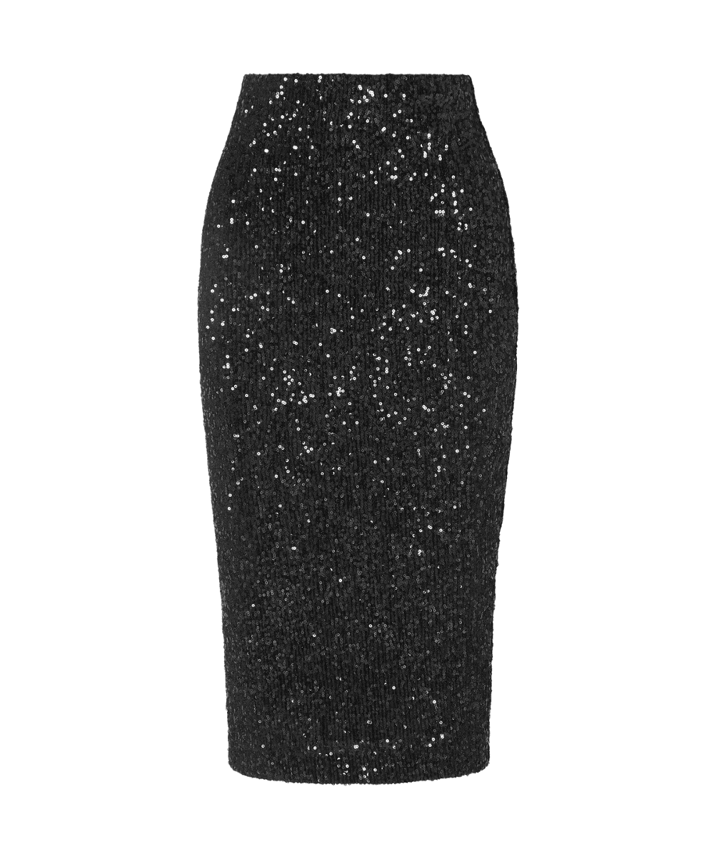 Rebecca Vallance Black Mica Sequin Skirt