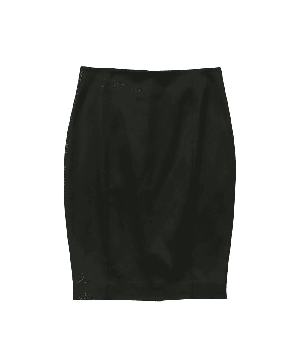 L'Agence Black Satin Tenney Skirt