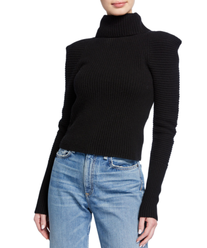 ALC Black Maura Cashmere Turtleneck Sweater