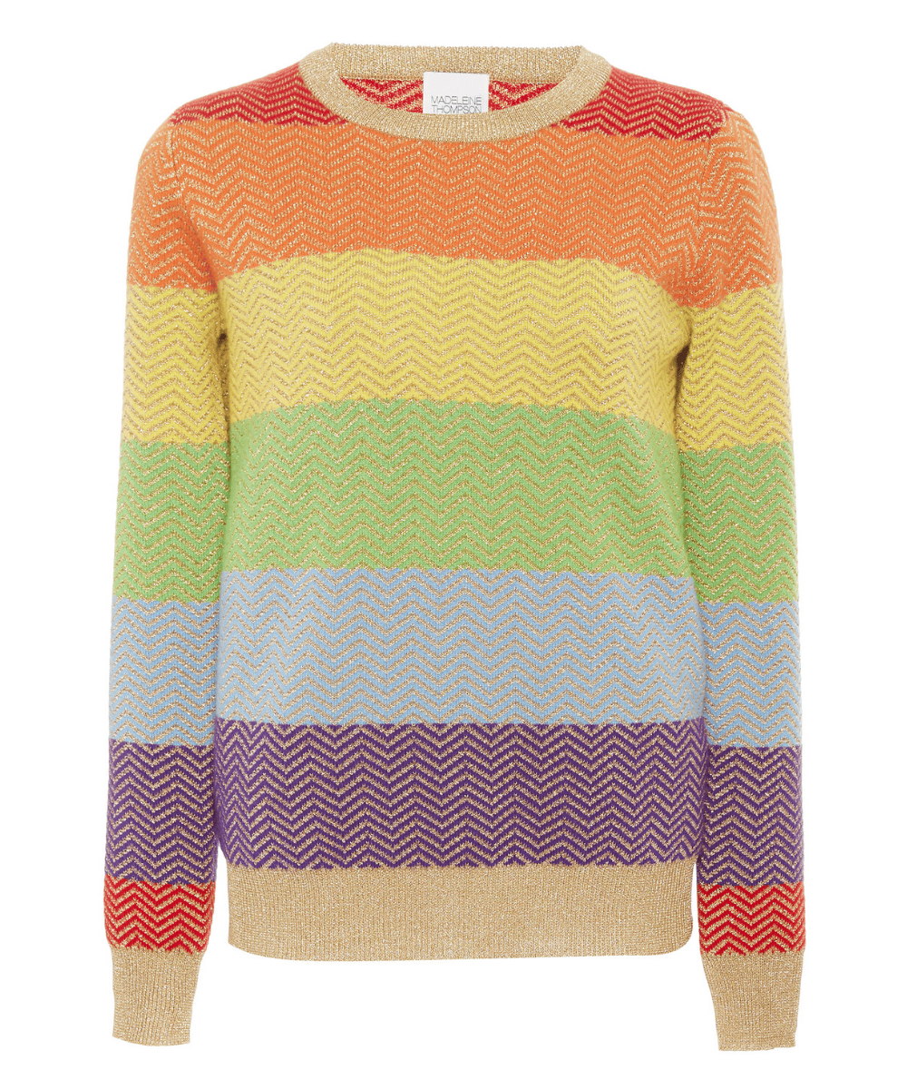 Madeleine Thompson Rainbow Stripe Annurca Sweater