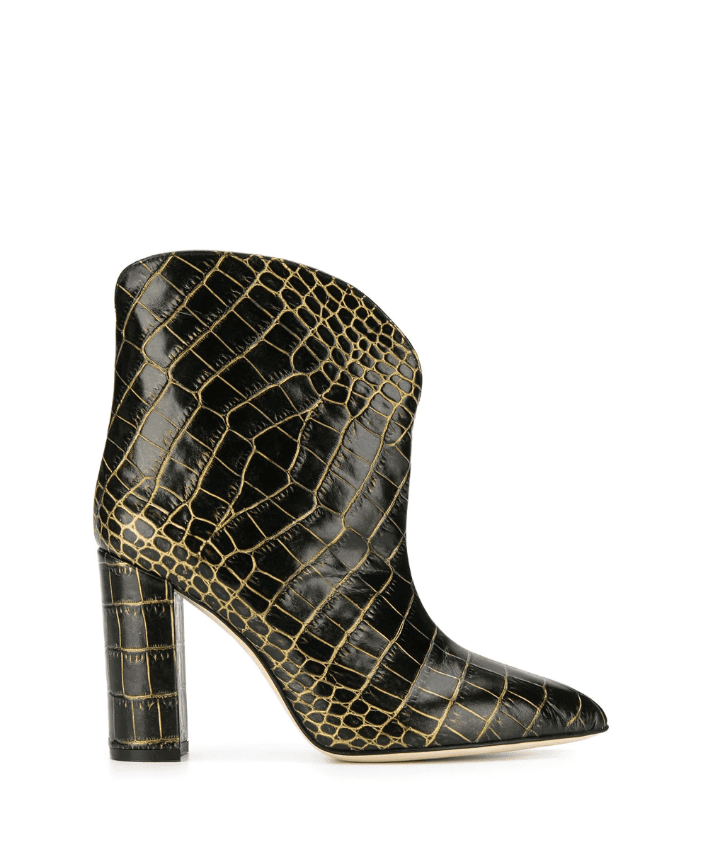 gold black boots