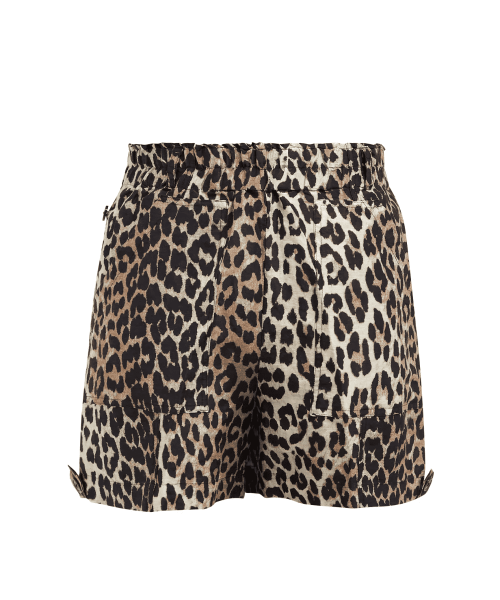 Ganni Leopard Cedar Shorts
