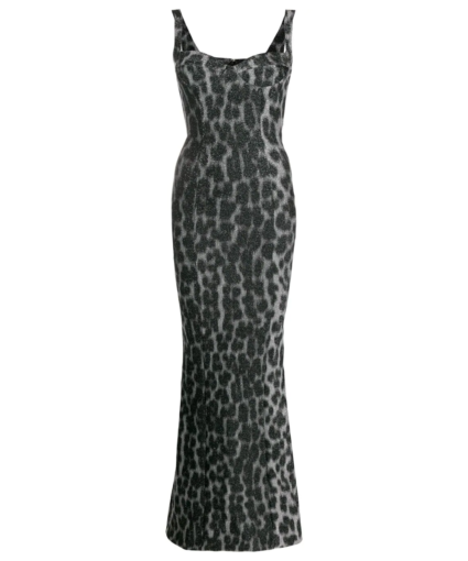 just cavalli metallic leopard bustier gown