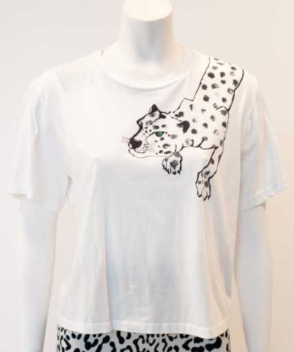 Painted Lil Cheetah Tee White Le Superbe