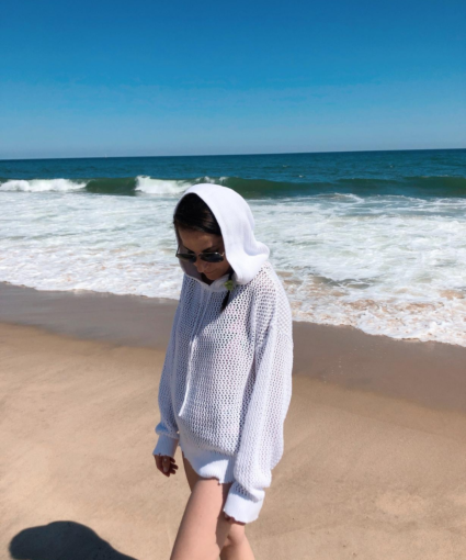 marvin white mesh hoodie model