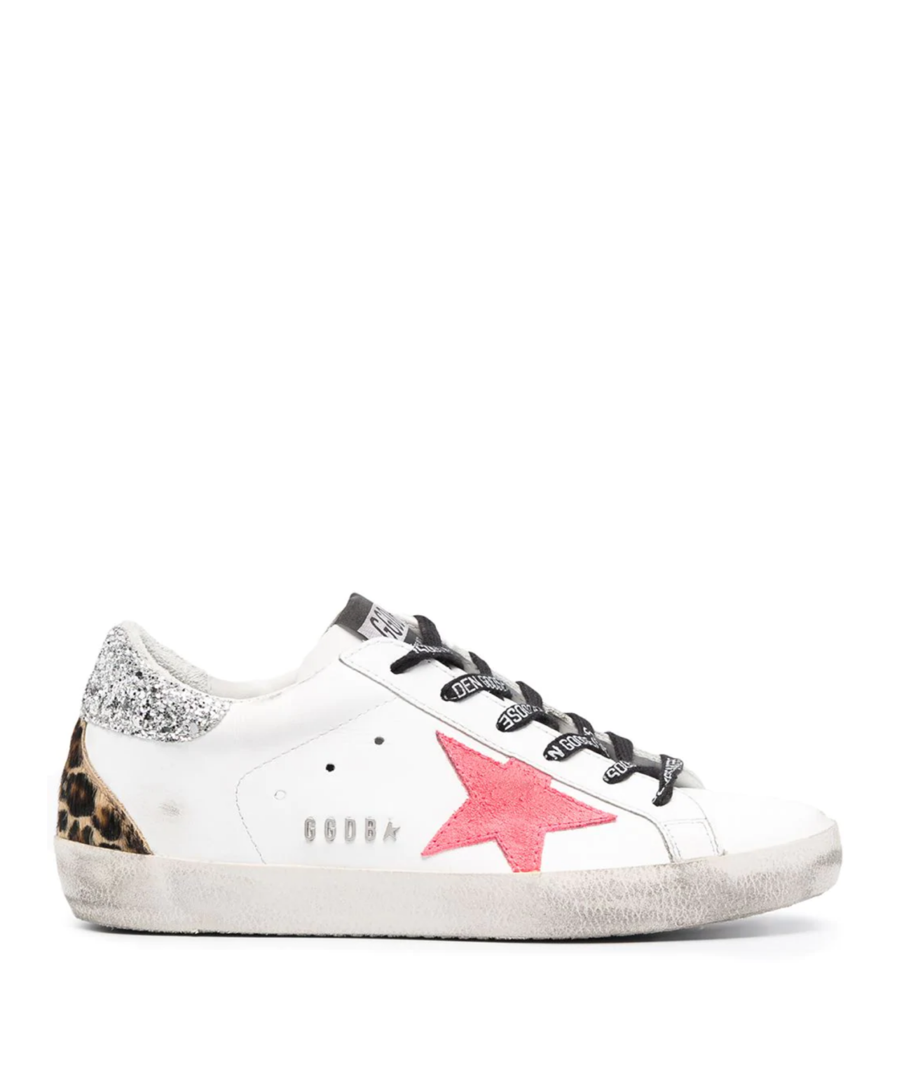 Golden Goose White Silver Leopard Pink Superstar Sneaker