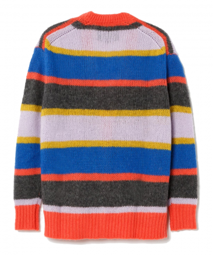 90s oversized knit cardigan multi stripe back redone