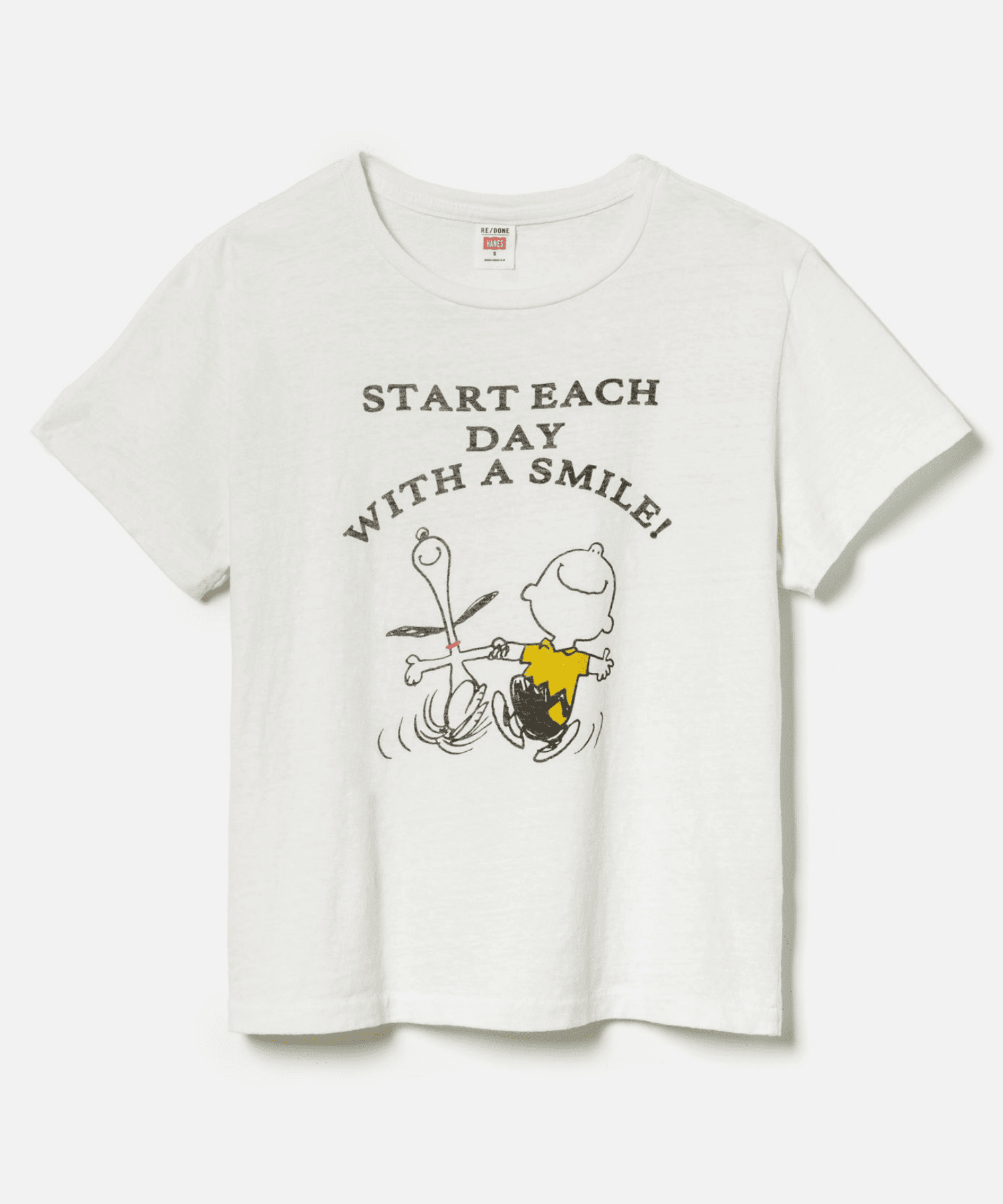ReDone Vintage White With A Smile Tee