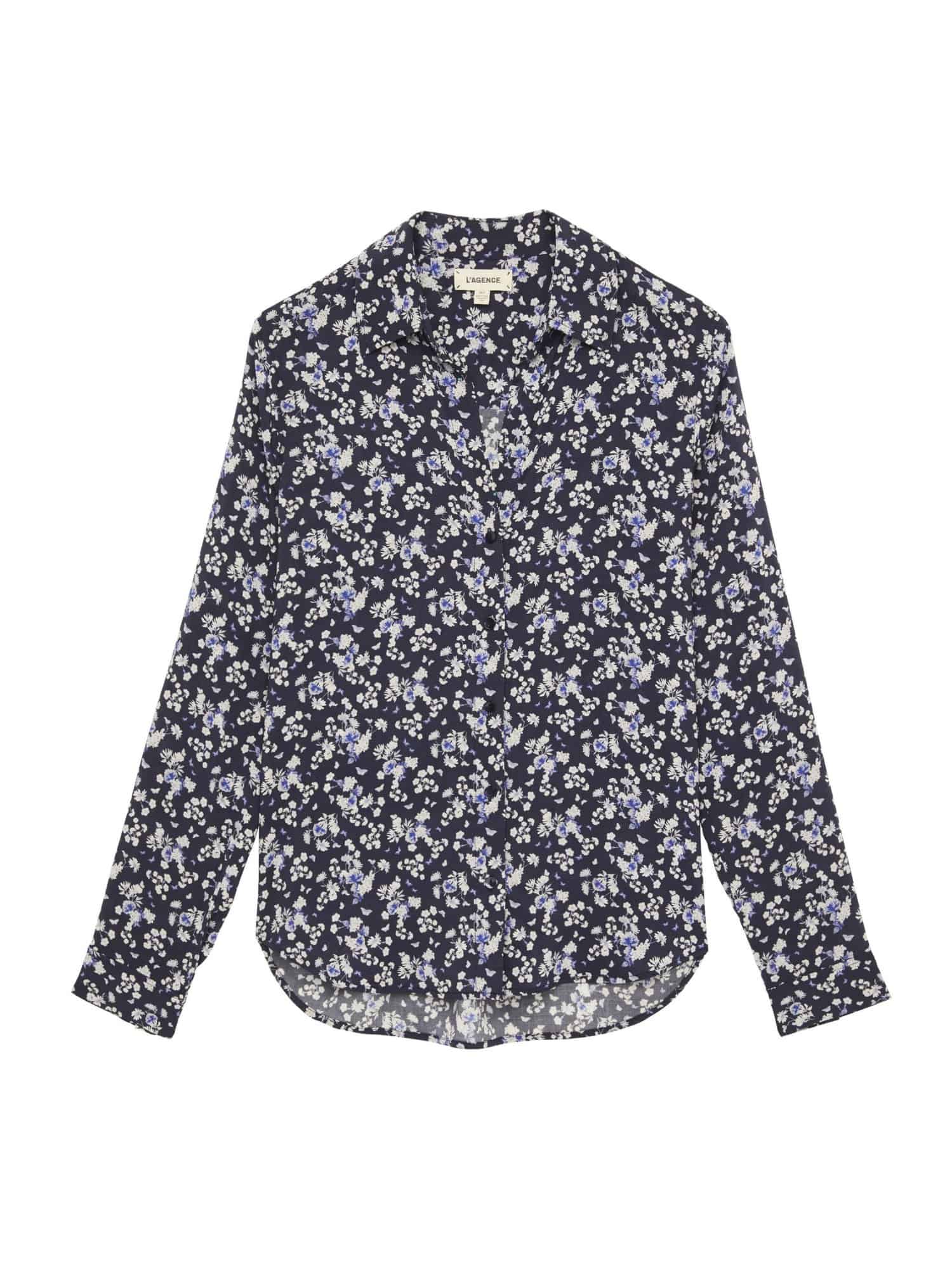 L'Agence Navy Ivory Butterfly Floral Holly Blouse