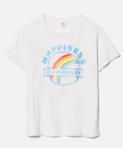 equality happiness tee vintage white redone