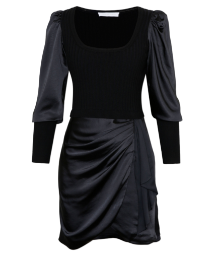 Gloria Puff Sleeve Knit Mini Dress Black Jonathan Simkhai