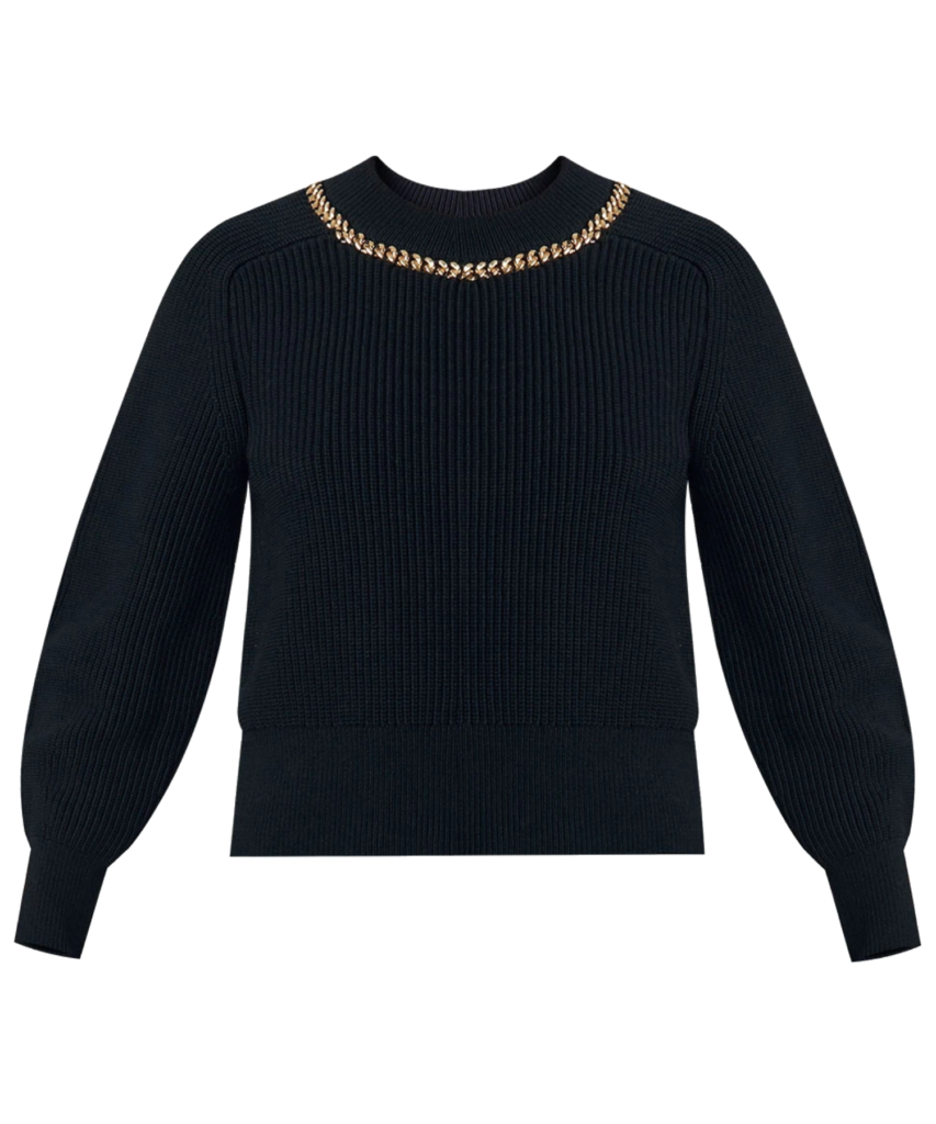 wara pullover sweater black gold veronica beard