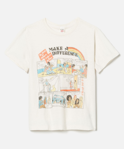 make a difference tee vintage white redone