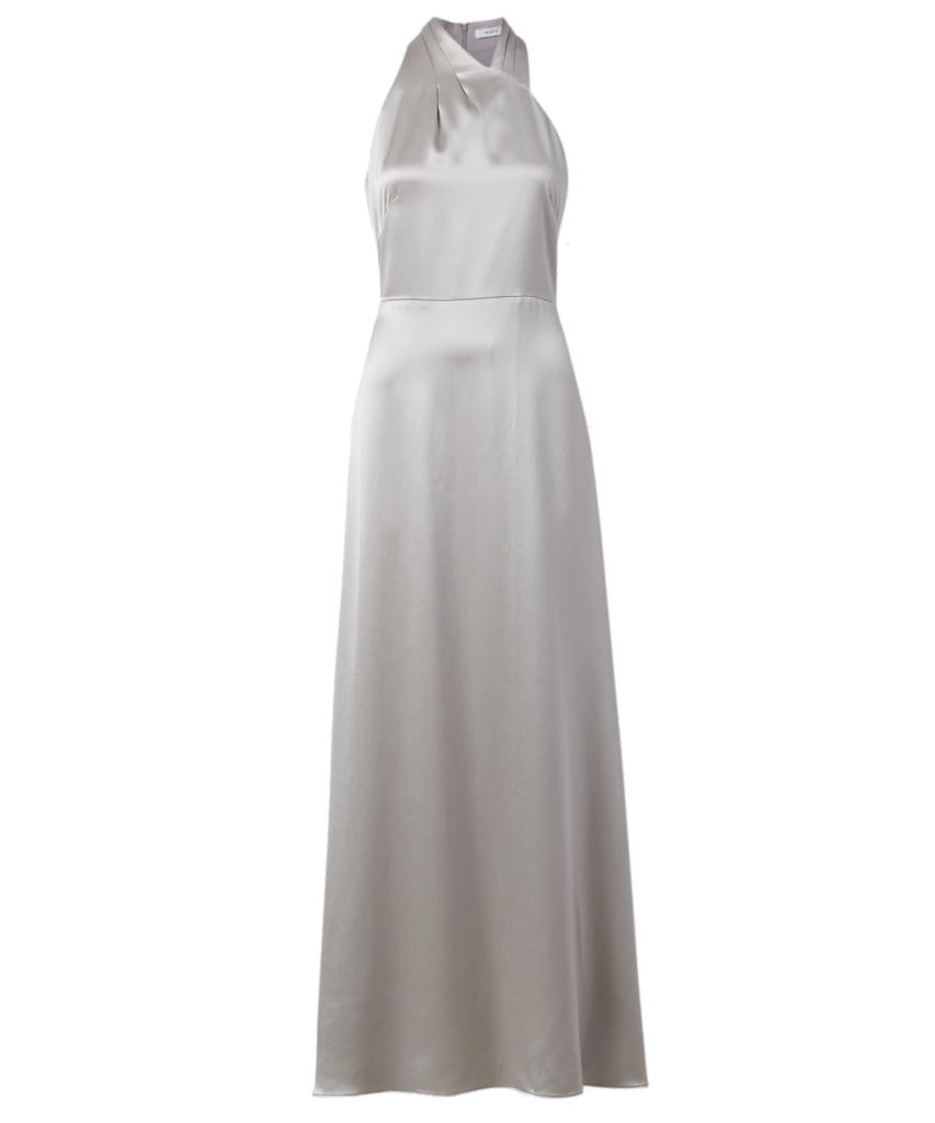 taryn dress gown silver milly