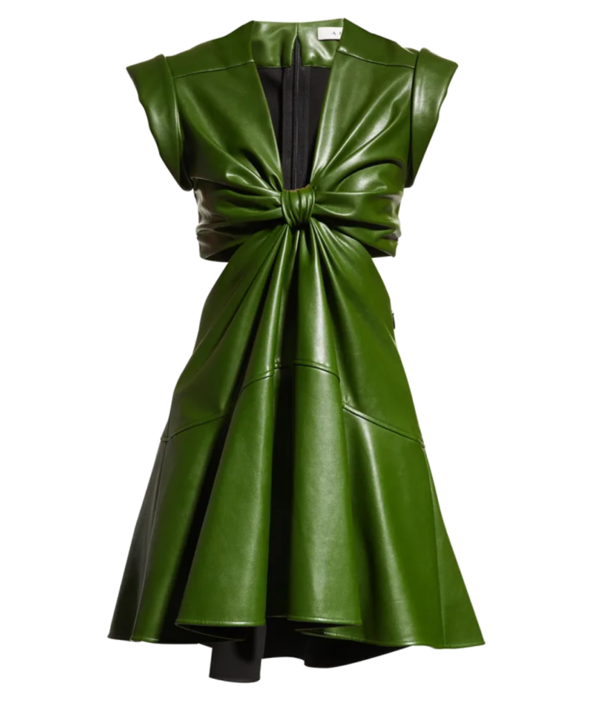 lexi vegan leather dress forest green a.l.c.