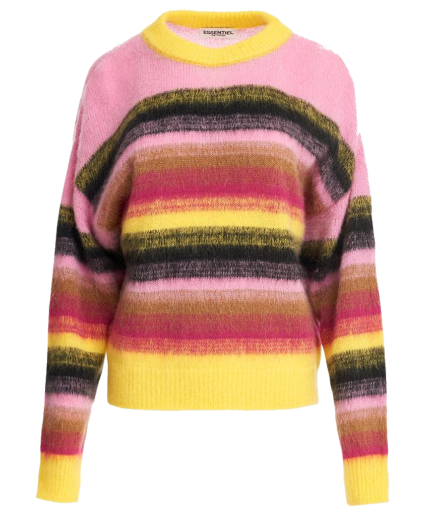 como pullover sweater yellow pink black essentiel antwerp
