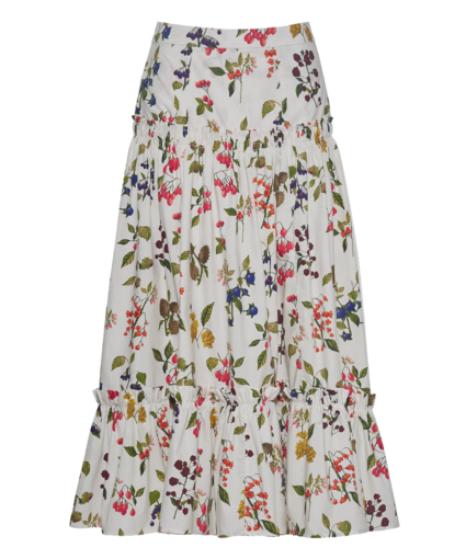 Tisbury Skirt Botanical Allover Ivory Cara Cara