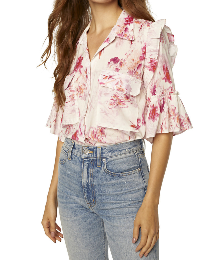 ana top abstract rose floral misa