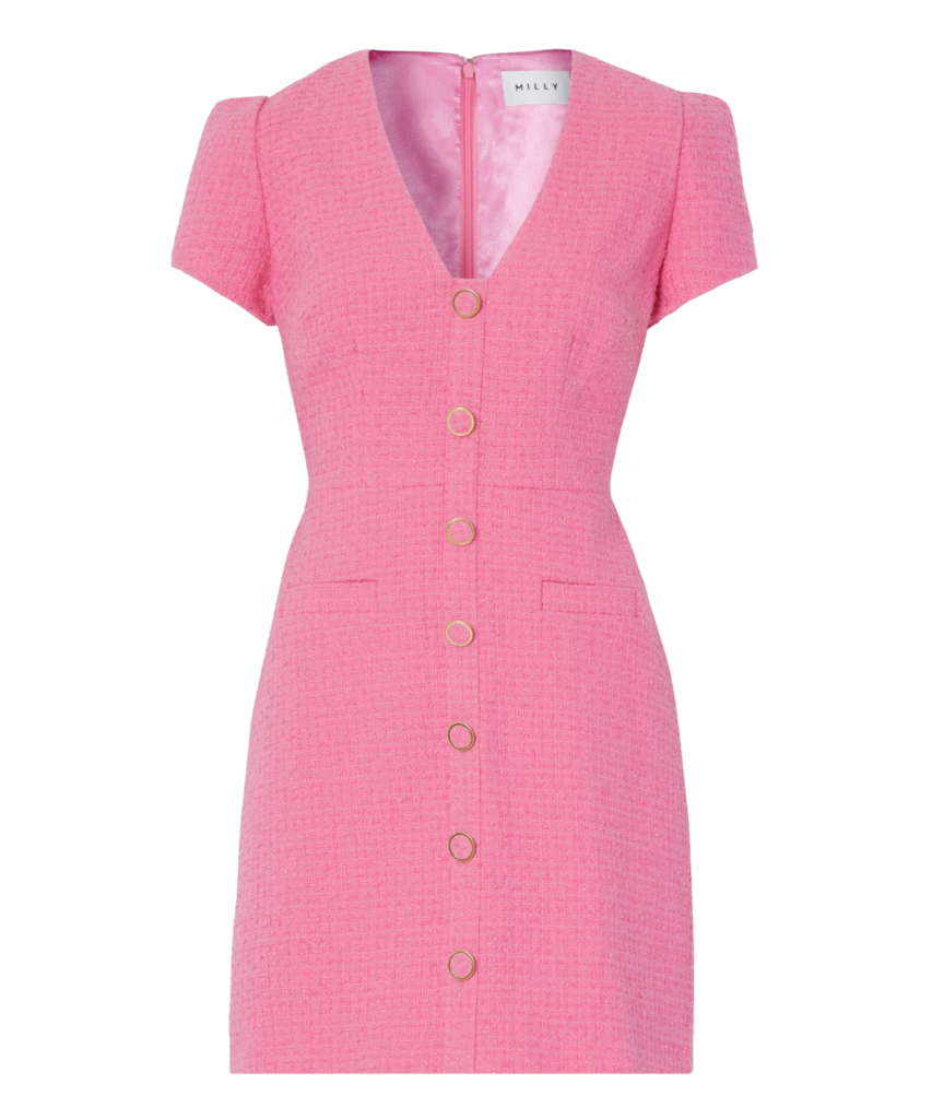 Genevie Boucle Dress Pink Milly