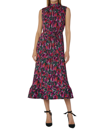 melina tulip bouquet pleated dress milly