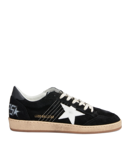 ball star sneaker black suede white leather golden goose