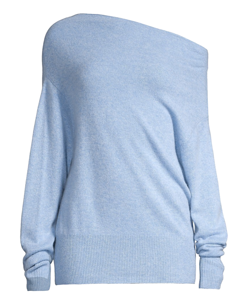 lori off shoulder sweater air blue melange brochu walker