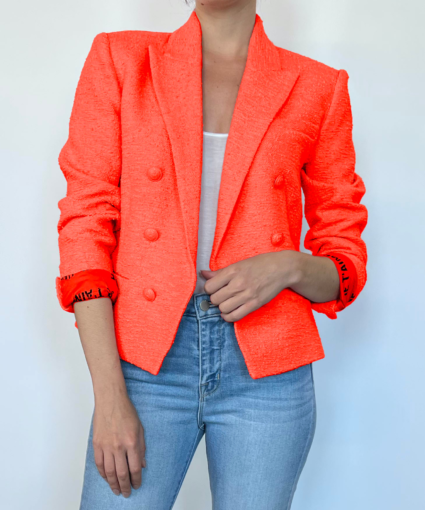 Brooke Tweed Jacket Bright Orange Je'Taime L'Agence