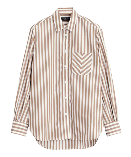 Maxine Button Down Shirt Brown Stripe Rag & Bone