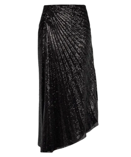 Tori Midi Sequin Skirt Black A.L.C.