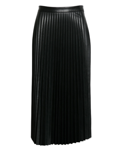 Faux Leather Pleated Skirt Black Proenza Schouler