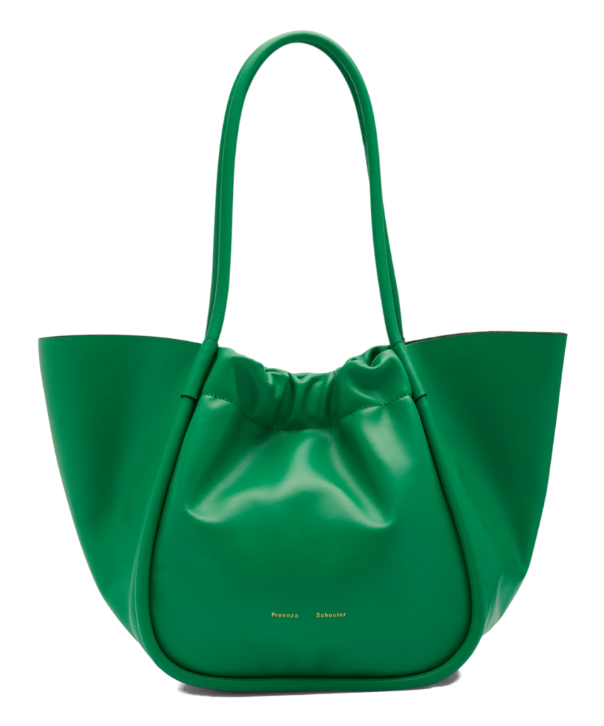 Large Ruched Tote Bottle Green Proenza Schouler
