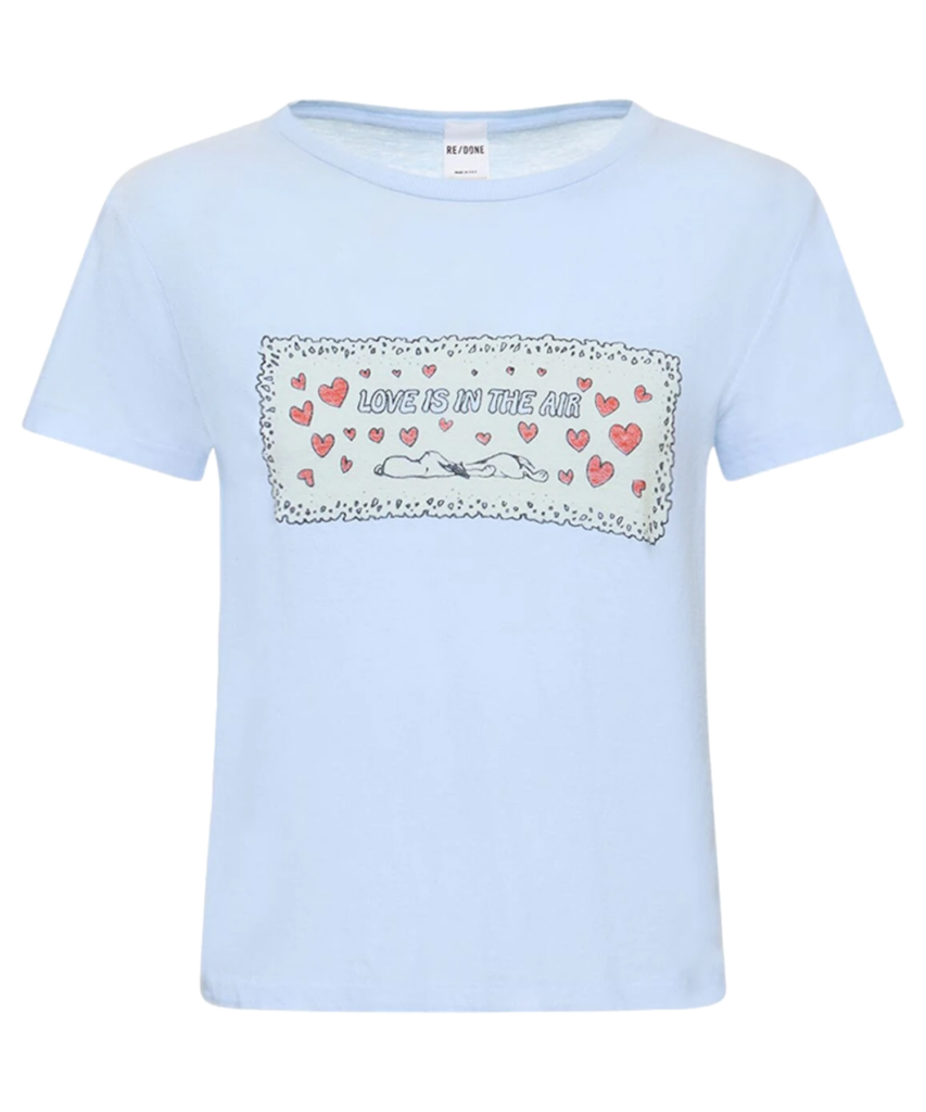 snoopy love classic tee baby blue redone