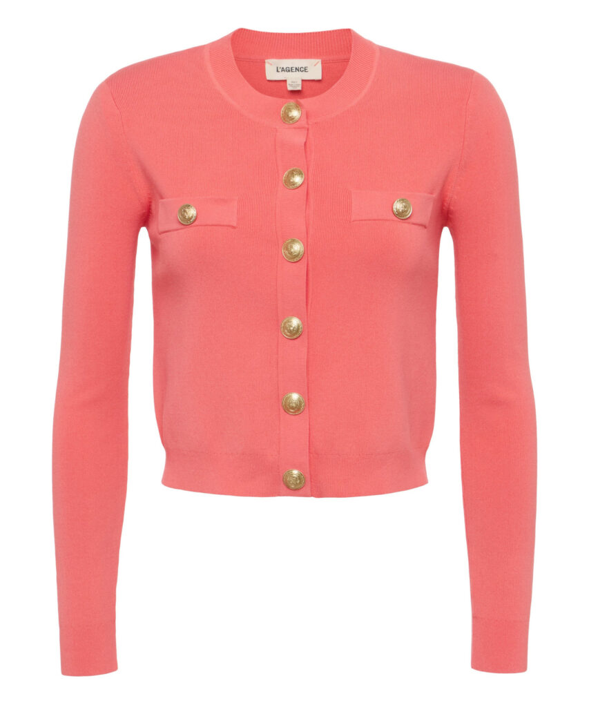Toulouse Cardigan Coral Rose Gold L'Agence