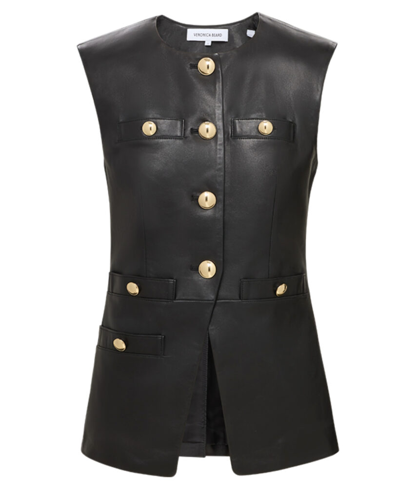 Tamara Vest Black Leather Veroncia Beard