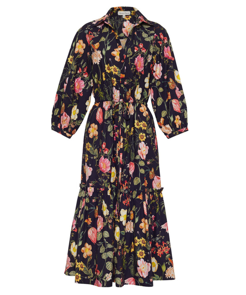 hutton dress Stems Evening Blue cara cara